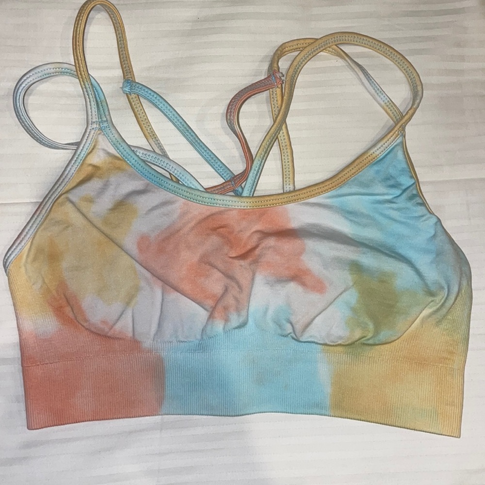 tie dye sports bra